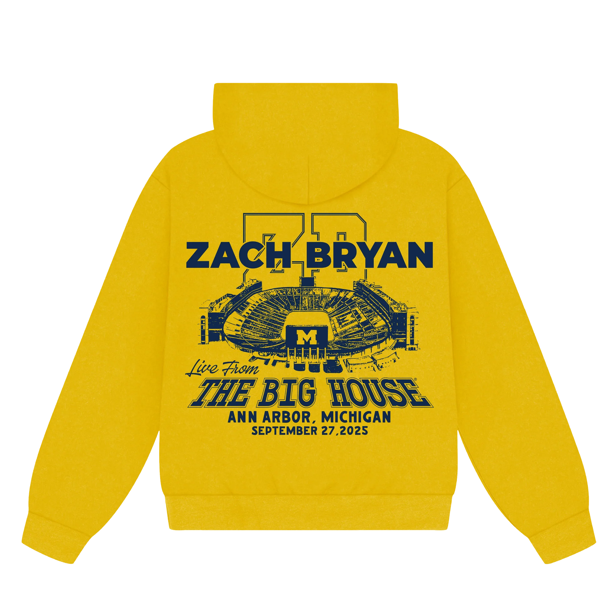 ZB Go Blue Hoodie – Yellow | Zach Bryan Michigan Show Collection